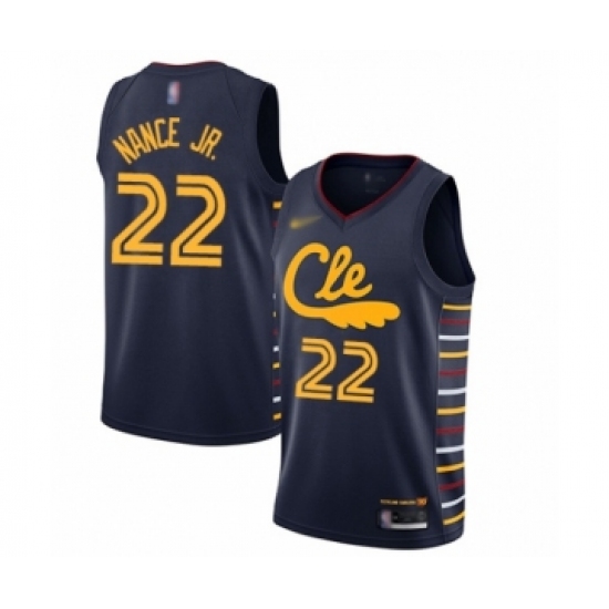 Women's Cleveland Cavaliers 22 Larry Nance Jr. Swingman Navy Basketball Jersey - 2019 20 City Edition