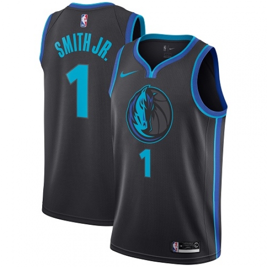 Women's Nike Dallas Mavericks 1 Dennis Smith Jr. Swingman Charcoal NBA Jersey - City Edition