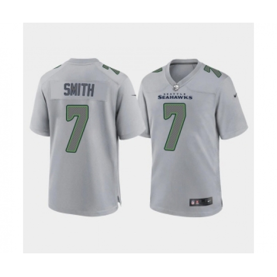 Men's Seattle Seahawks 7 Geno Smith Gray Atmosphere Fashion Stitched Game Jersey