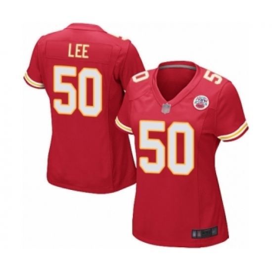 Women's Kansas City Chiefs 50 Darron Lee Game Red Team Color Football Jersey