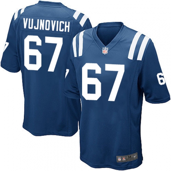 Men's Nike Indianapolis Colts 67 Jeremy Vujnovich Game Royal Blue Team Color NFL Jersey