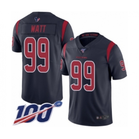 Men's Nike Houston Texans 99 J.J. Watt Limited Navy Blue Rush Vapor Untouchable 100th Season NFL Jersey