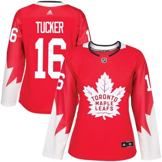 Women's Adidas Toronto Maple Leafs 16 Darcy Tucker Authentic Red Alternate NHL Jersey