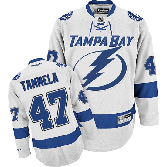 Men's Reebok Tampa Bay Lightning 47 Jonne Tammela Authentic White Away NHL Jersey