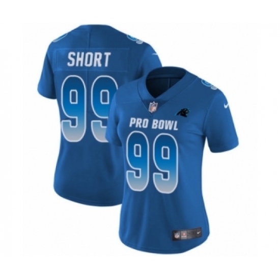 Women's Carolina Panthers 99 Kawann Short Limited Royal Blue NFC 2019 Pro Bowl Football Jersey