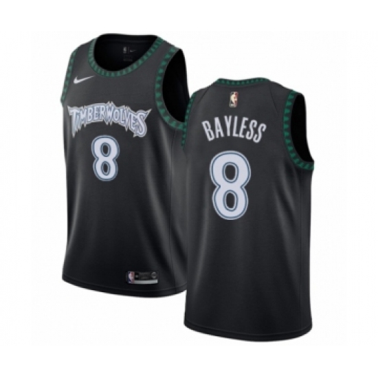 Men's Nike Minnesota Timberwolves 8 Jerryd Bayless Authentic Black Hardwood Classics Jersey