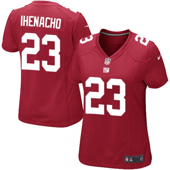 Women's Nike New York Giants 23 Duke Ihenacho Game Red Alternate NFL Jersey