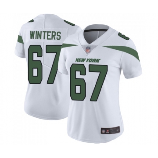 Women's New York Jets 67 Brian Winters White Vapor Untouchable Limited Player Football Jersey