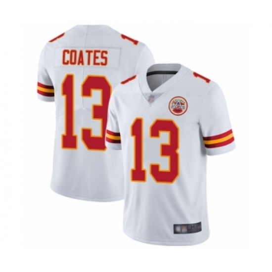 Youth Kansas City Chiefs 13 Sammie Coates White Vapor Untouchable Limited Player Football Jersey