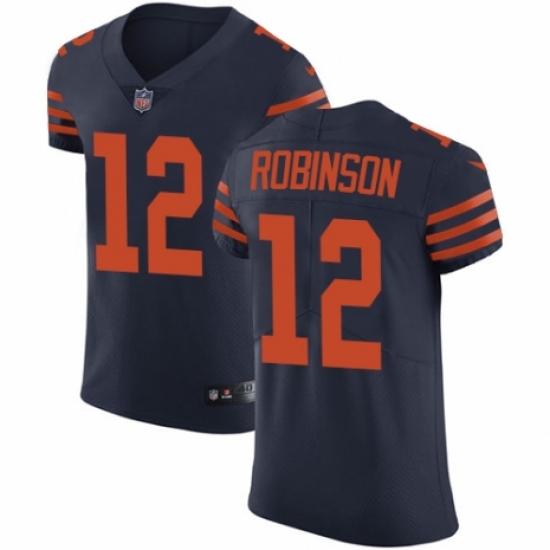 Men's Nike Chicago Bears 12 Allen Robinson Navy Blue Alternate Vapor Untouchable Elite Player NFL Jersey