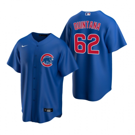 Men's Nike Chicago Cubs 62 Jose Quintana Royal Alternate Stitched Baseball Jersey