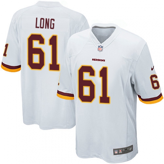 Men's Nike Washington Redskins 61 Spencer Long Game White NFL Jersey