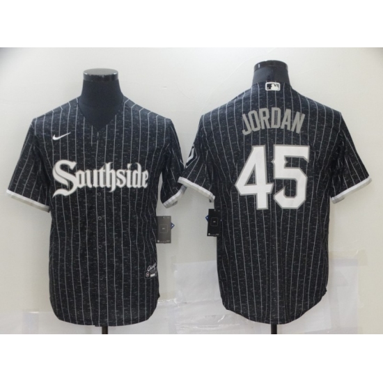 Men's Nike Chicago White Sox Southside 45 Michael Jordan Black Alternate Flex Base Jersey