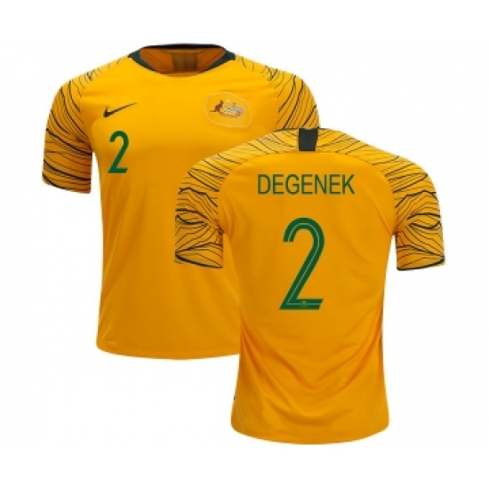 Australia 2 Degenek Home Soccer Country Jersey