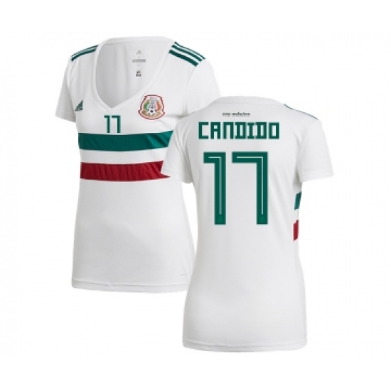 Women's Mexico 17 Candido Away Soccer Country Jersey