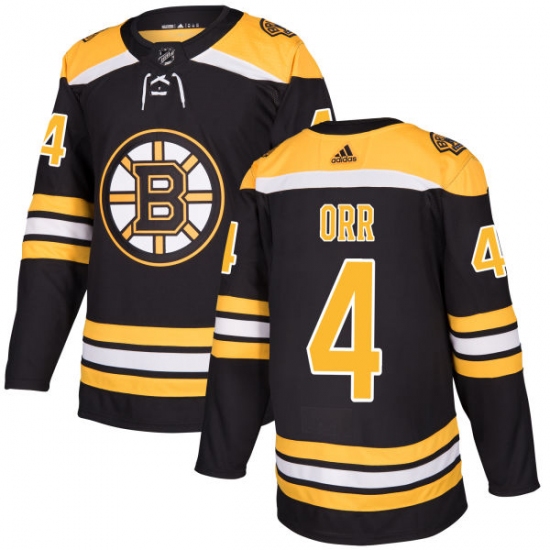 Youth Adidas Boston Bruins 4 Bobby Orr Authentic Black Home NHL Jersey