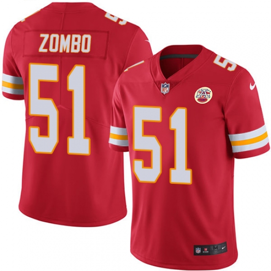 Youth Nike Kansas City Chiefs 51 Frank Zombo Red Team Color Vapor Untouchable Limited Player NFL Jersey