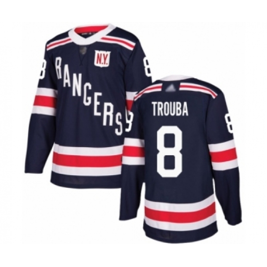 Youth New York Rangers 8 Jacob Trouba Authentic Navy Blue 2018 Winter Classic Hockey Jersey