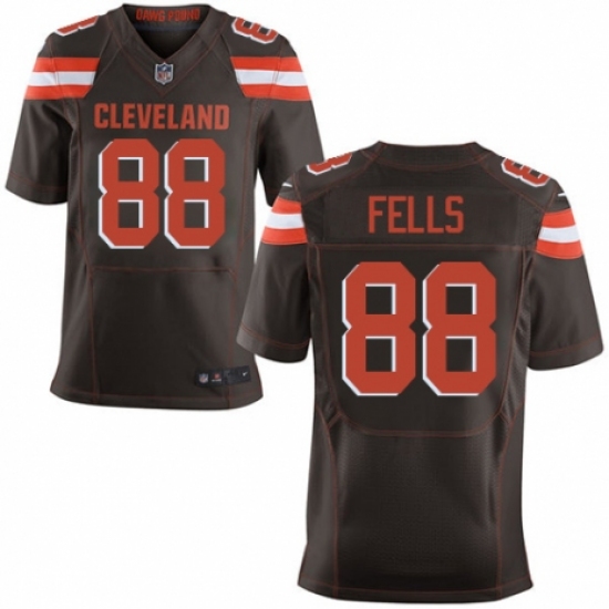 Men's Nike Cleveland Browns 88 Darren Fells Elite Brown Team Color NFL Jersey