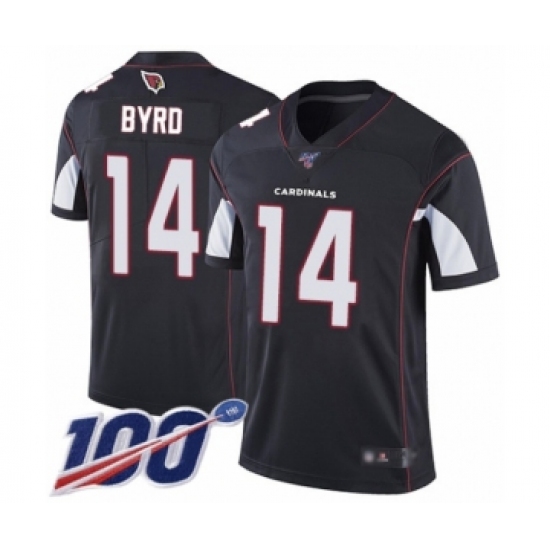 Men's Arizona Cardinals 14 Damiere Byrd Black Alternate Vapor Untouchable Limited Player 100th Season Football Jersey