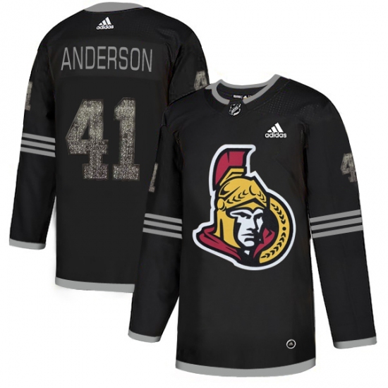 Men's Adidas Ottawa Senators 41 Craig Anderson Black Authentic Classic Stitched NHL Jersey