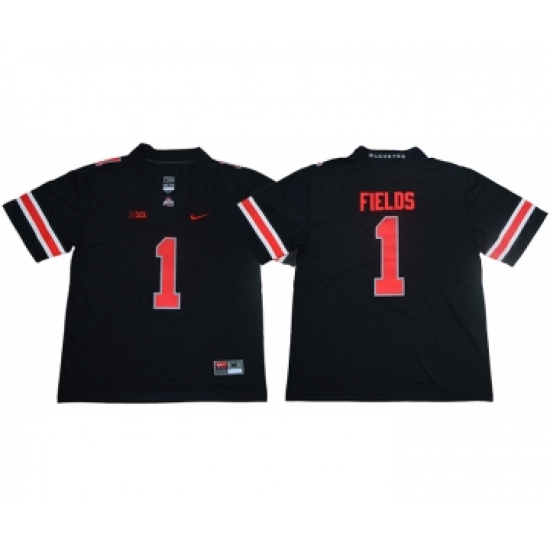 Ohio State Buckeyes 1 Justin Fields Limited College Football Black Jersey