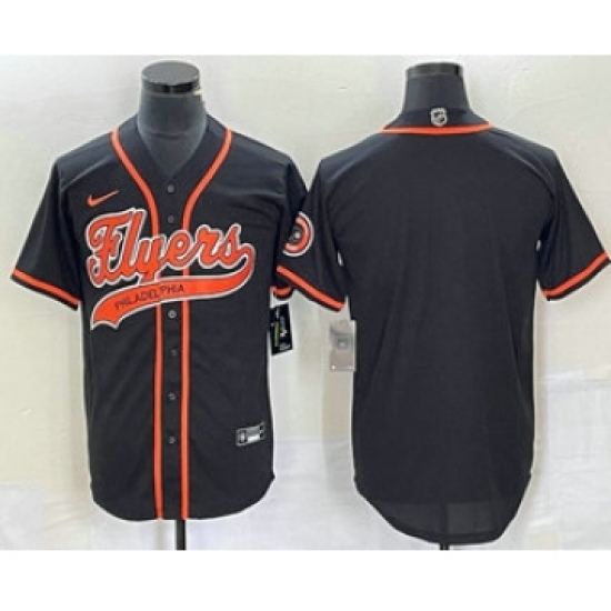 Men's Nike Philadelphia Flyers Blank Black Cool Base Stitched Baseball Jersey