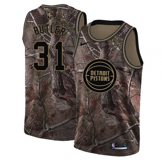 Youth Nike Detroit Pistons 31 Caron Butler Swingman Camo Realtree Collection NBA Jersey