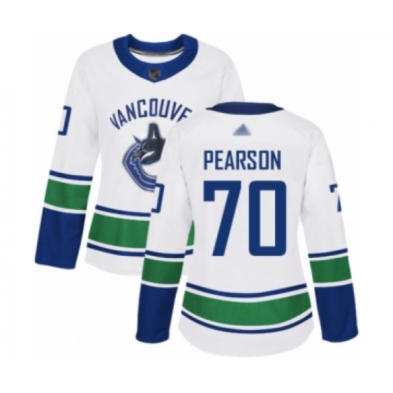 Women's Vancouver Canucks 70 Tanner Pearson Authentic White Away Hockey Jersey