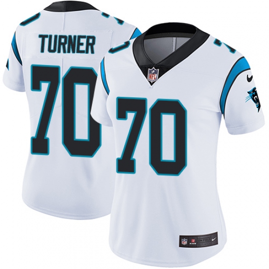 Women's Nike Carolina Panthers 70 Trai Turner White Vapor Untouchable Limited Player NFL Jersey