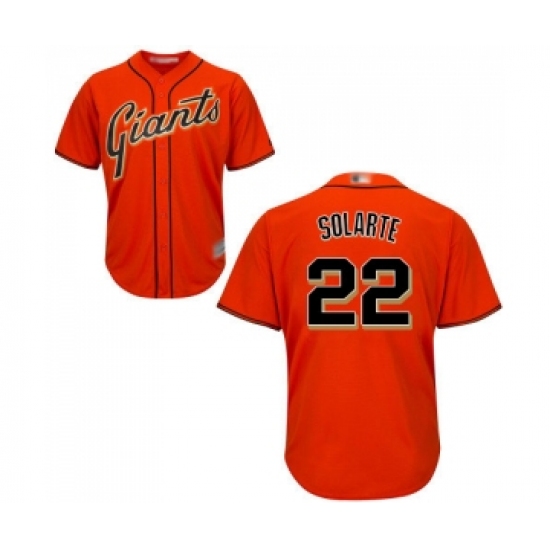 Youth San Francisco Giants 22 Yangervis Solarte Replica Orange Alternate Cool Base Baseball Jersey