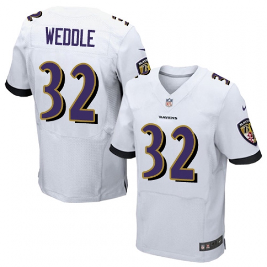 Men's Nike Baltimore Ravens 32 Eric Weddle Elite White NFL Jersey