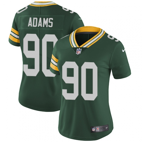 Women's Nike Green Bay Packers 90 Montravius Adams Elite Green Team Color NFL Jersey