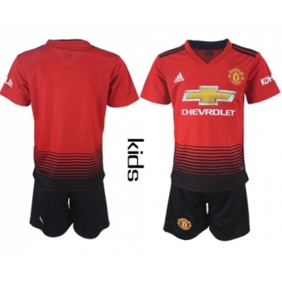 Manchester United Blank Home Kid Soccer Club Jersey