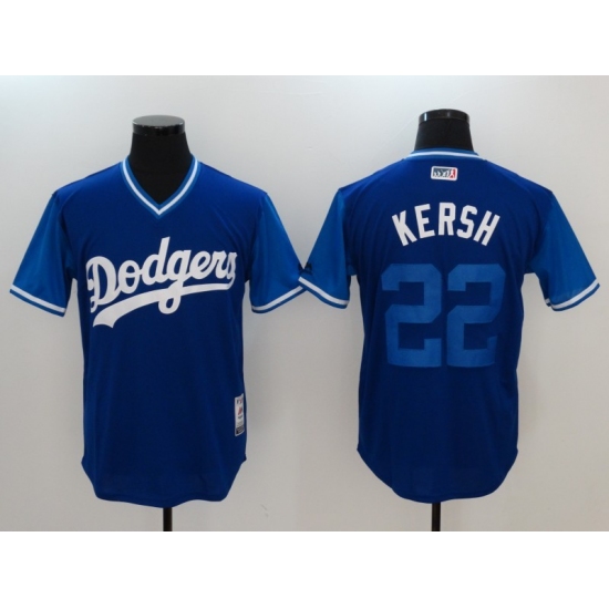 Men's Nike Los Angeles Dodgers 22 Clayton Kershaw Blue Jersey