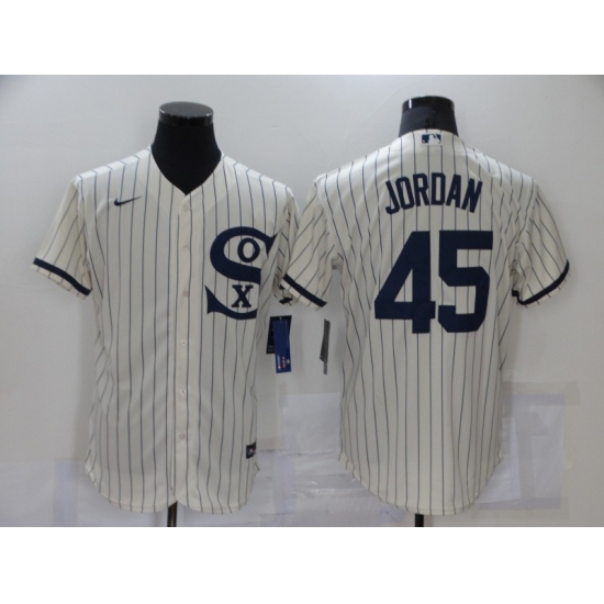 Men's Nike Chicago White Sox 45 Michael Jordan Cream Elite 2021 Field of Dreams Jersey