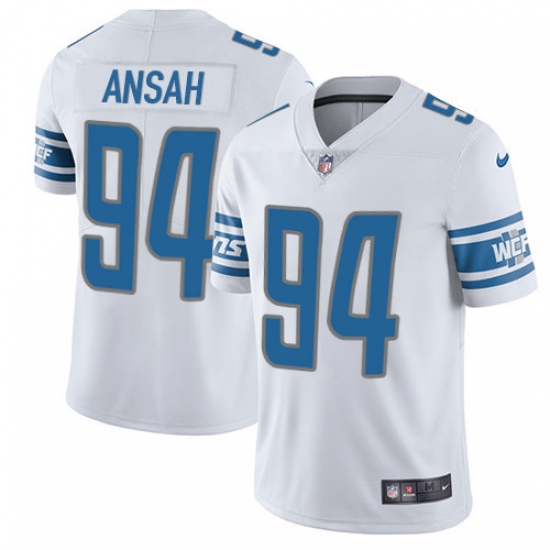 Men's Nike Detroit Lions 94 Ziggy Ansah Elite White NFL Jersey