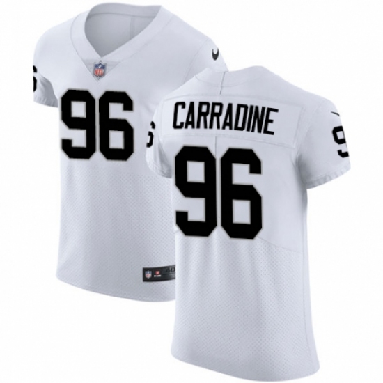 Men's Nike Oakland Raiders 96 Cornellius Carradine White Vapor Untouchable Elite Player NFL Jersey