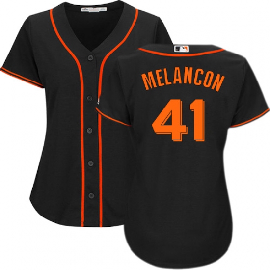 Women's Majestic San Francisco Giants 41 Mark Melancon Replica Black Alternate Cool Base MLB Jersey