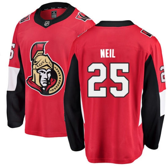 Men's Ottawa Senators 25 Chris Neil Fanatics Branded Red Home Breakaway NHL Jersey