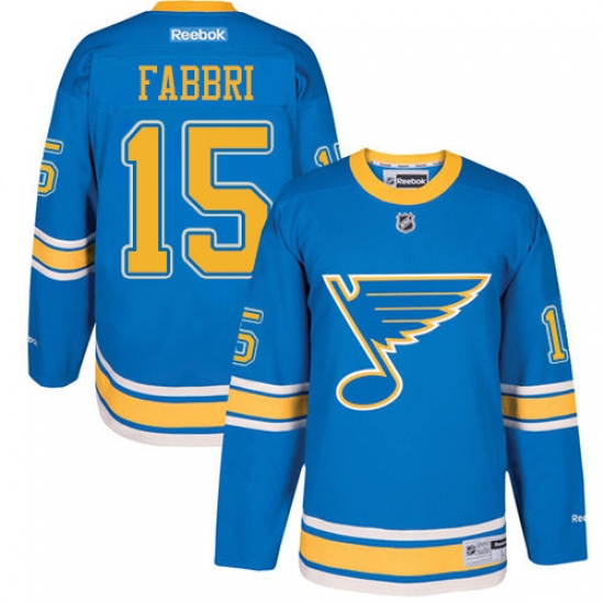 Youth Reebok St. Louis Blues 15 Robby Fabbri Premier Blue 2017 Winter Classic NHL Jersey