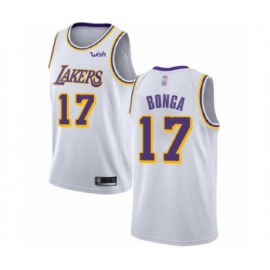 Women's Los Angeles Lakers 17 Isaac Bonga Authentic White Basketball Jersey - Association Edition