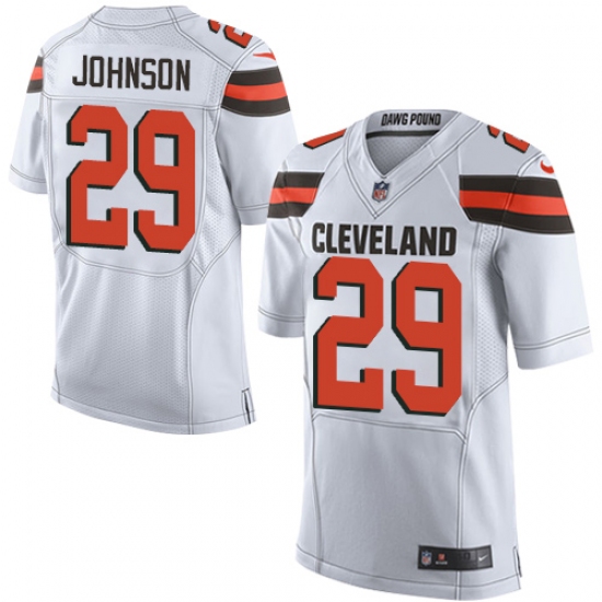 Men's Nike Cleveland Browns 29 Duke Johnson Elite White NFL Jersey