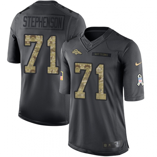 Youth Nike Denver Broncos 71 Donald Stephenson Limited Black 2016 Salute to Service NFL Jersey