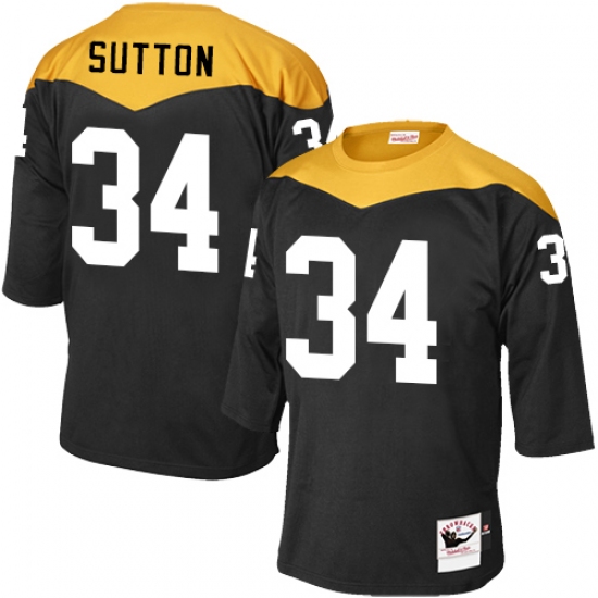 Men's Mitchell and Ness Pittsburgh Steelers 34 Cameron Sutton Elite Black 1967 Home Throwback NFL Jersey
