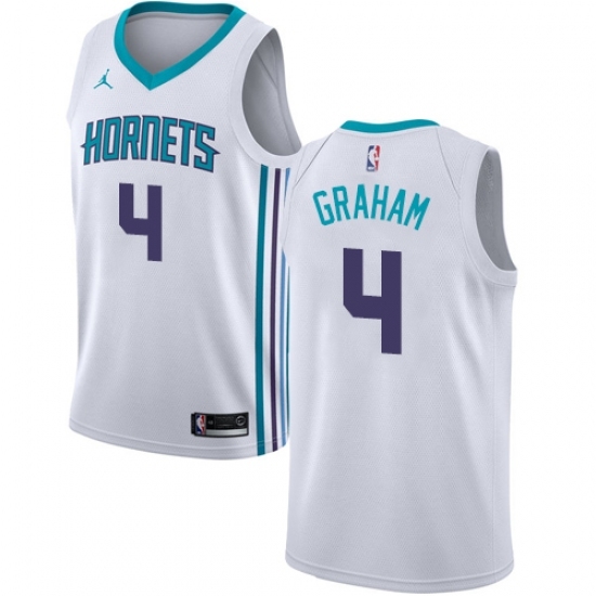 Men's Nike Jordan Charlotte Hornets 4 Devonte Graham Swingman White NBA Jersey - Association Edition