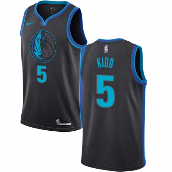 Men's Nike Dallas Mavericks 5 Jason Kidd Swingman Charcoal NBA Jersey - City Edition