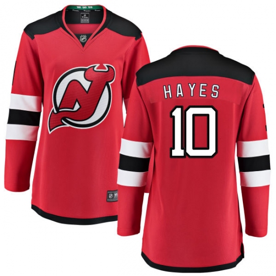 Women's New Jersey Devils 10 Jimmy Hayes Fanatics Branded Red Home Breakaway NHL Jersey