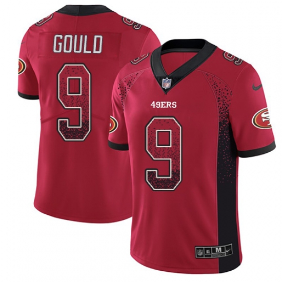 Men's Nike San Francisco 49ers 9 Robbie Gould Limited Red Rush Drift Fashion NFL Jersey