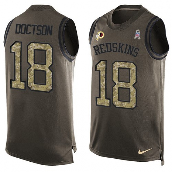 Men's Nike Washington Redskins 18 Josh Doctson Limited Green Salute to Service Tank Top NFL Jersey